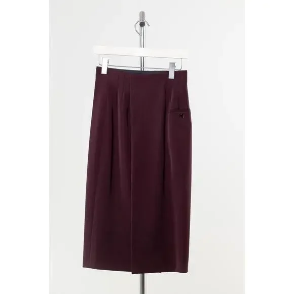 Jean Paul Gaultier Vintage Burgundy Midi Skirt - Picture 2 of 3